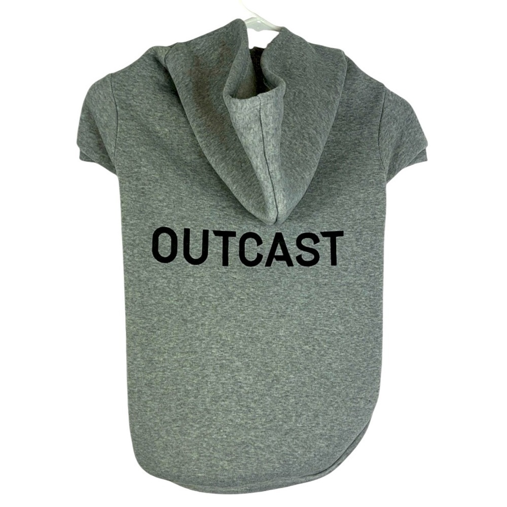 Fabdog hooded 'outcast' sweatshirt velcro close strip harness hook opening Sz XL